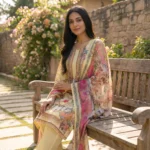 Premium Digital Print Unstitched Cotton Three Piece with Chiffon Dupatta - JADE1138 - Image 2