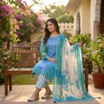 Rangoli 2543 – Premium Embroidered Soft Cotton 3-Piece( Unstiched) - Image 2