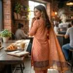 AFROZEH 854 – Luxury Embroidered Cotton 3-Piece Dress - Unstiched - Image 5
