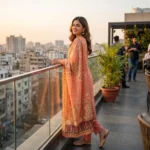 AFROZEH 854 – Luxury Embroidered Cotton 3-Piece Dress - Unstiched - Image 4