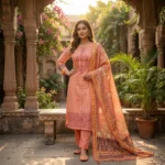 AFROZEH 854 – Luxury Embroidered Cotton 3-Piece Dress - Unstiched - Image 3