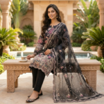 AFROZEH854 -Luxury Embrodery Cotton Three Piece (Unstiched) - Image 6