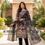 AFROZEH854 -Luxury Embrodery Cotton Three Piece (Unstiched)